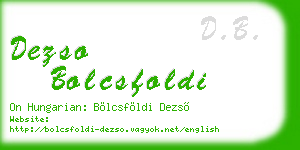 dezso bolcsfoldi business card